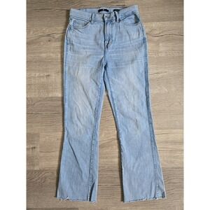 7 For All‎ Mankind High Waist Slim Kick Worn Out Raw Hem Jeans Size 27